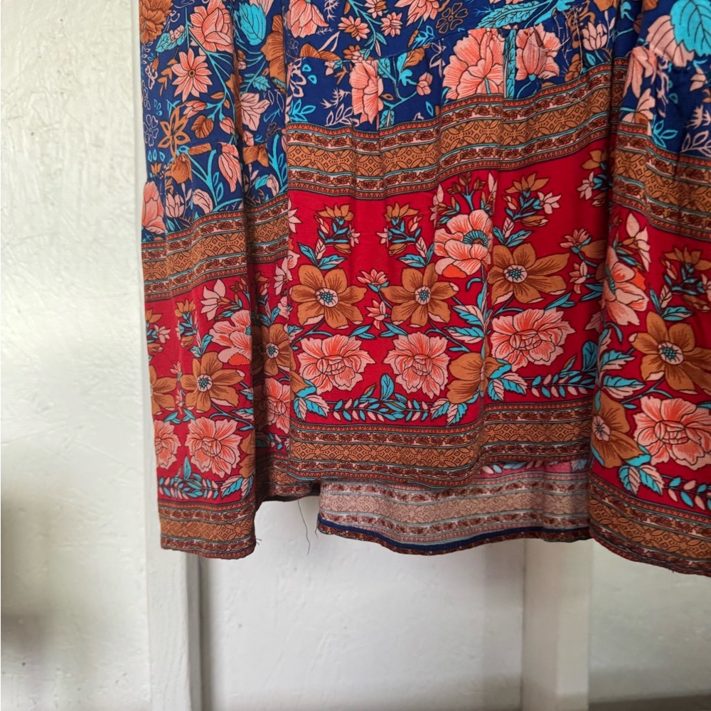 Floral Midi Dress with Spaghetti Straps - Picture 3 of 6